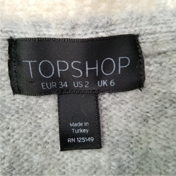 Topshop patchwork open front cardigan knit coat size 2 - Picture 3 of 8